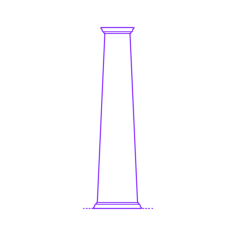 Buildings Wood Columns Square Base Capital Tapered Sticker Outline Svg File, Free Vectors File
